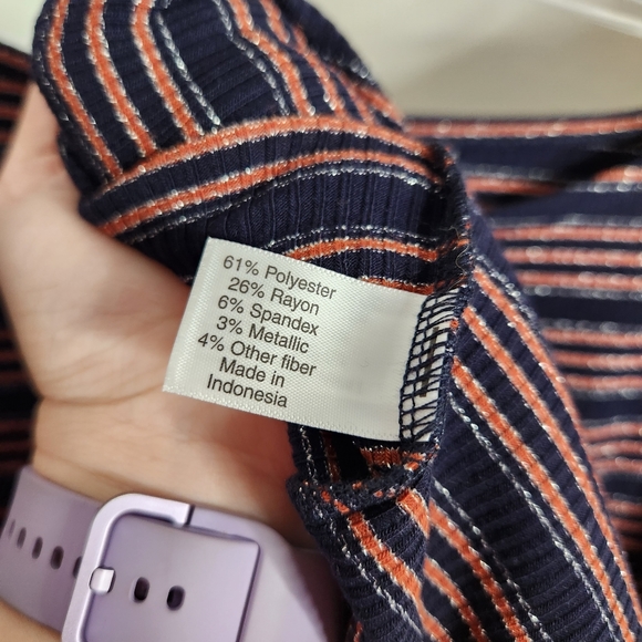 Lane Bryant Dress NWT womens 18/20 boatneck button detail metallic stripe midi - Picture 5 of 7